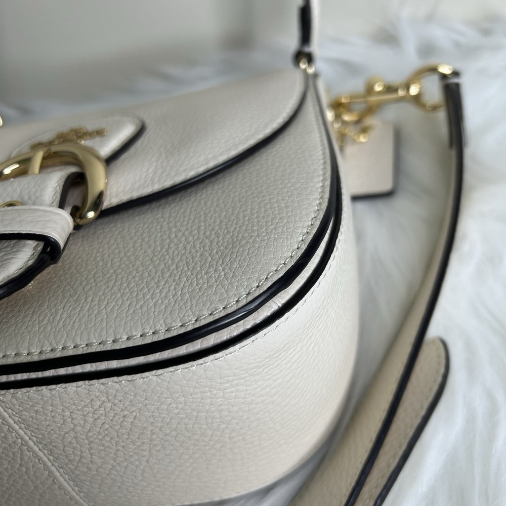 Coach Kleo 17 Chalk White Pebbled Leather Shoulder Bag Excellent - Picture 5 of 12